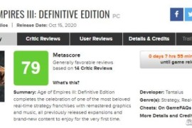 《帝国时代3：决定版》M站评分：79分 多数媒体好评