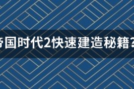 帝国时代4快速建墙_帝国时代4攻略